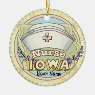 Iowa Nurse Julgransprydnad Keramik