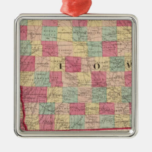 Iowa och Nebraska 2 Julgransprydnad Metall