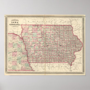 Iowa och Nebraska Poster