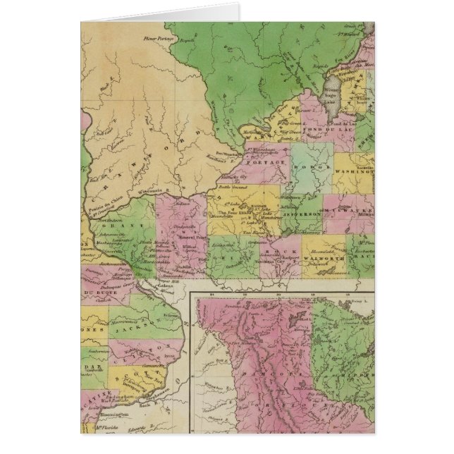 Iowa och Wisconsin Hälsningskort (Framsidan)