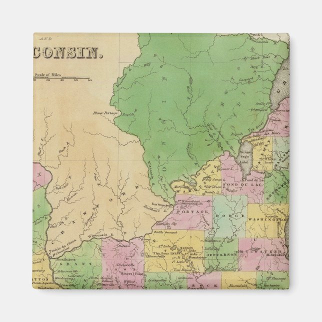 Iowa och Wisconsin Magnet (Framsidan)