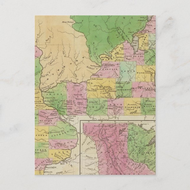 Iowa och Wisconsin Vykort (Framsida)
