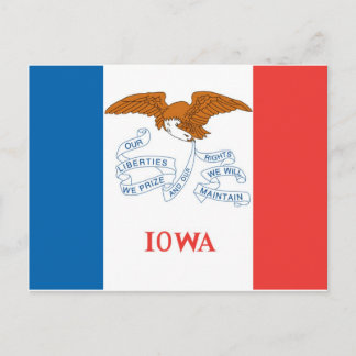 Iowa Officiell Statlig flagga Vykort