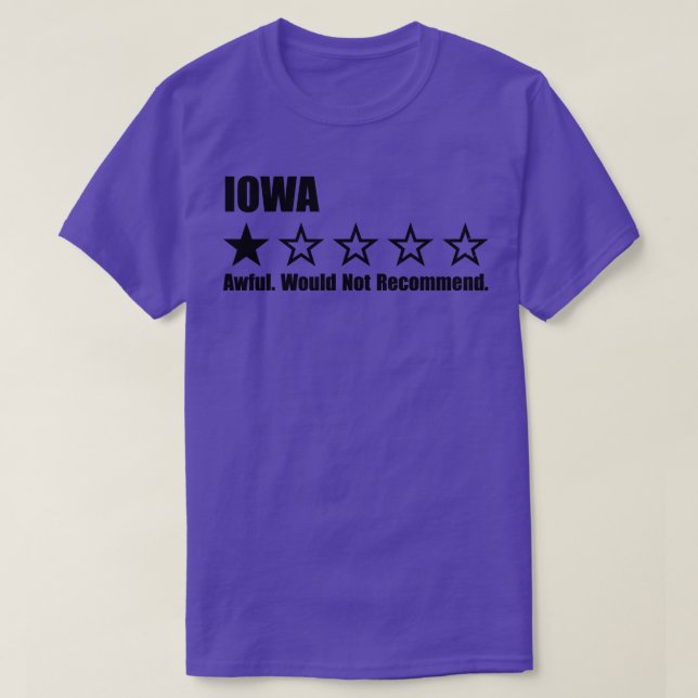 Iowa One Review TShirt T Shirt (Design framsida)