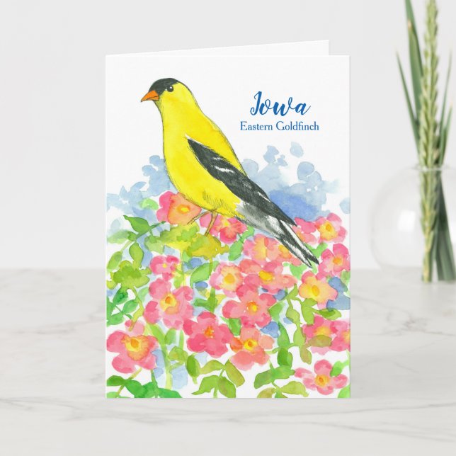 Iowa Östra Goldfinch Ro Blank Helgkort (Framsida)
