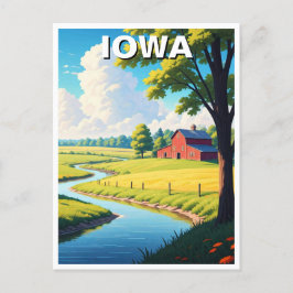 Iowa Red Barn Vykort