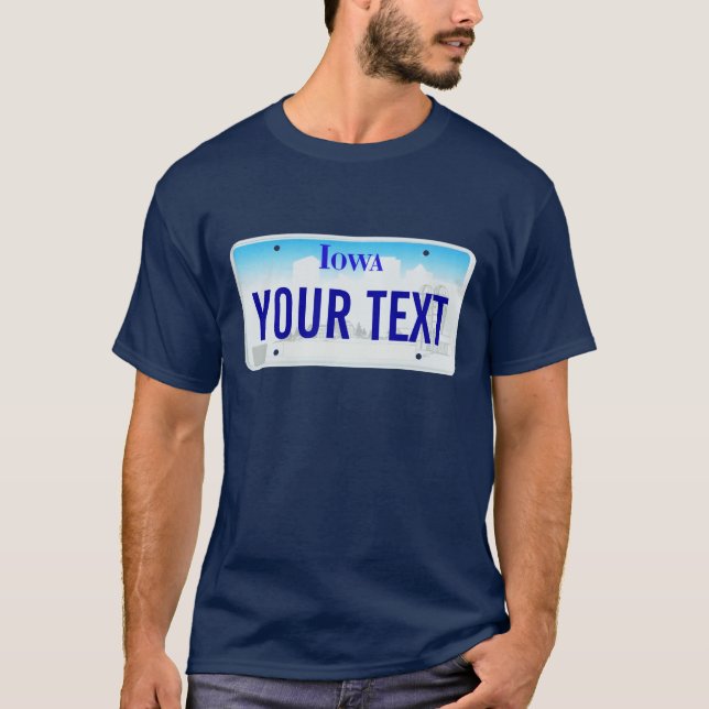 Iowa registreringsskylt t shirt (Framsida)