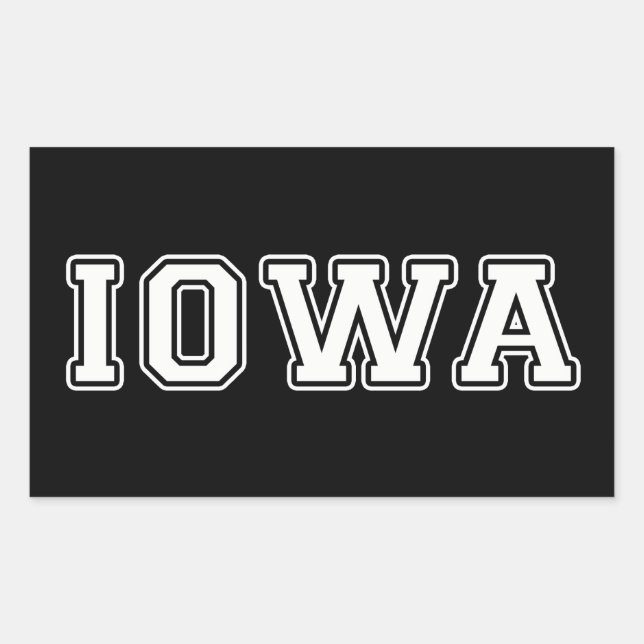 Iowa Rektangulärt Klistermärke (Framsida)