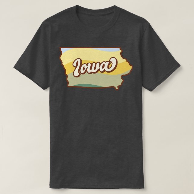 Iowa Retro TShirt T Shirt (Design framsida)