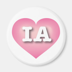 Iowa Rosa Fade Heart - I kärlek IA Magnet