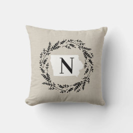 Iowa Rustic WAN Monogram Dekorativ kudde