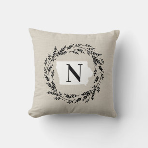 Iowa Rustic WAN Monogram Dekorativ kudde