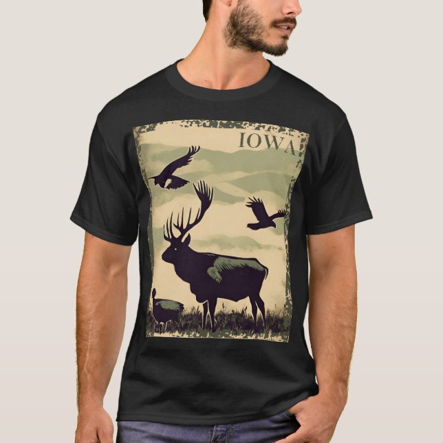 Iowa Rustik Stil Vintage Affisch T Shirt (Framsida)