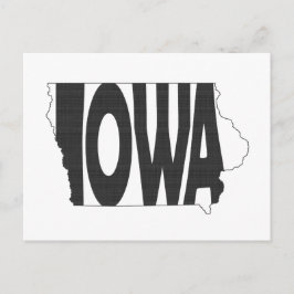 Iowa Shaped Hawkeye State Namn Iowan Ord Art Vykort