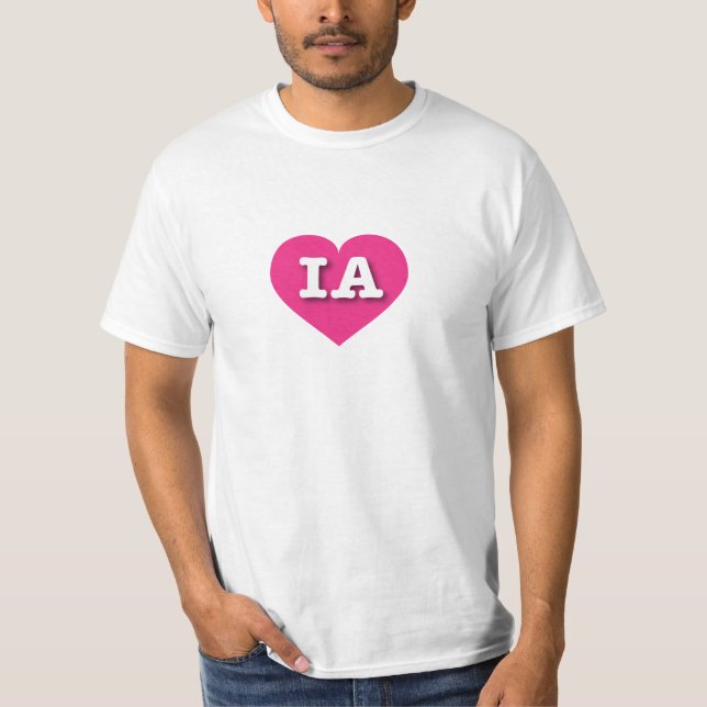 Iowa Shock rosa Heart - I kärlek IA T Shirt (Framsida)