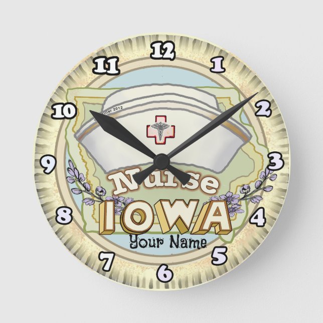 Iowa Sjuksköterska Rund Klocka (Framsida)