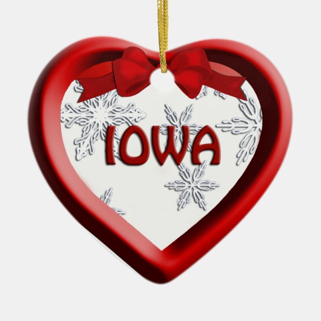 Iowa Snowflake Heart jul Ornament (Framsidan)