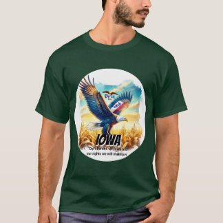 Iowa Soaring Spirit av den skalliga örnen statens T Shirt
