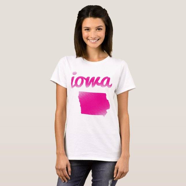 Iowa som är statlig i rosor tee shirt (Hel framsida)