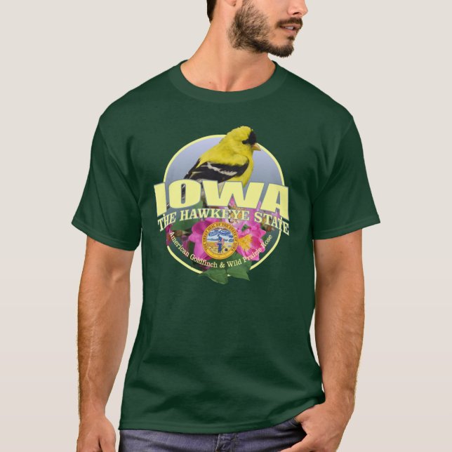 Iowa stat fågel blomma t shirt (Framsida)