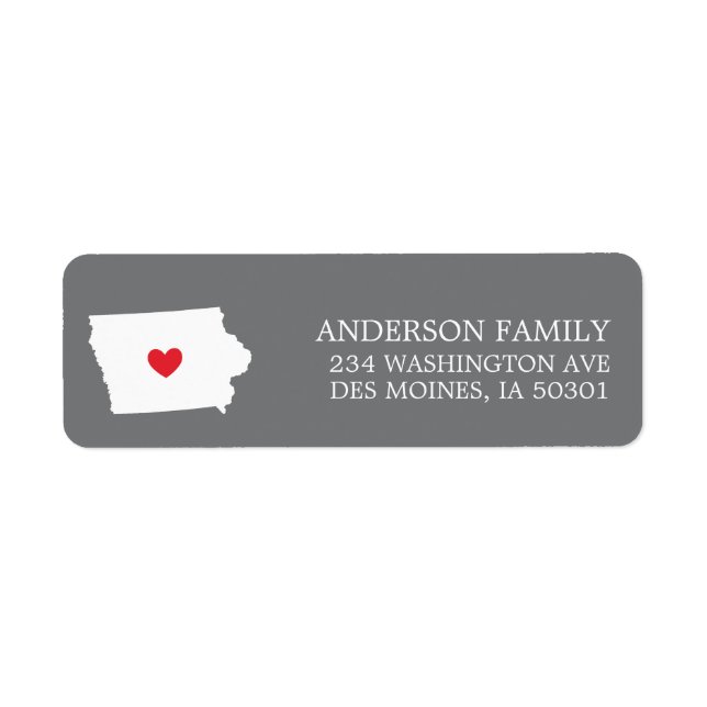 IOWA-stat | Flytta Returadressetikett Returadress Etikett (Framsidan)