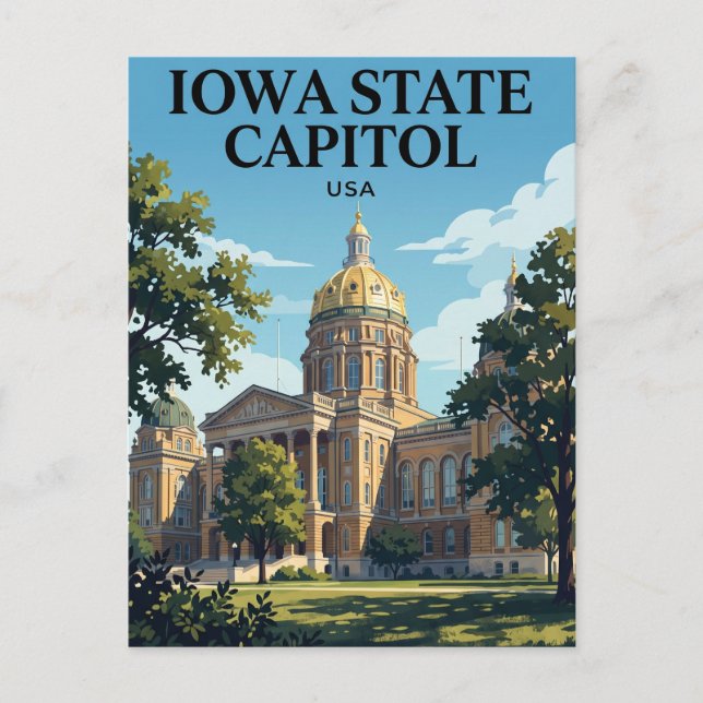 Iowa State Capitol USA Vykort (Framsida)