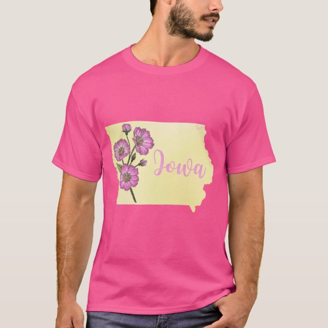 Iowa State Flower Wild Roses Oversized T Shirt (Framsida)