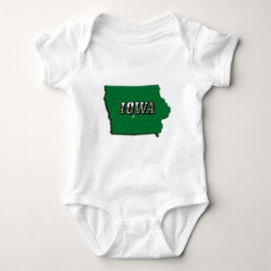 Iowa State Karta Grönt disline & Photo Text Baby Tee Shirt
