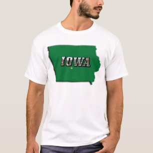 Iowa State Karta Grönt disline & Photo Text Unisex Tröja