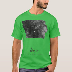 Iowa State Karta Konst Grunge Silhuett T Shirt