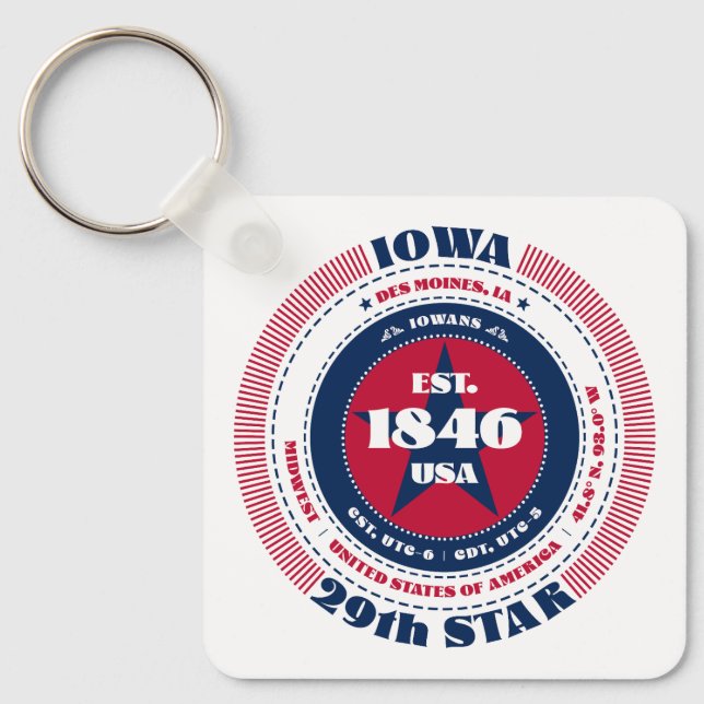 Iowa State Keychain Nyckelring (Framsida)