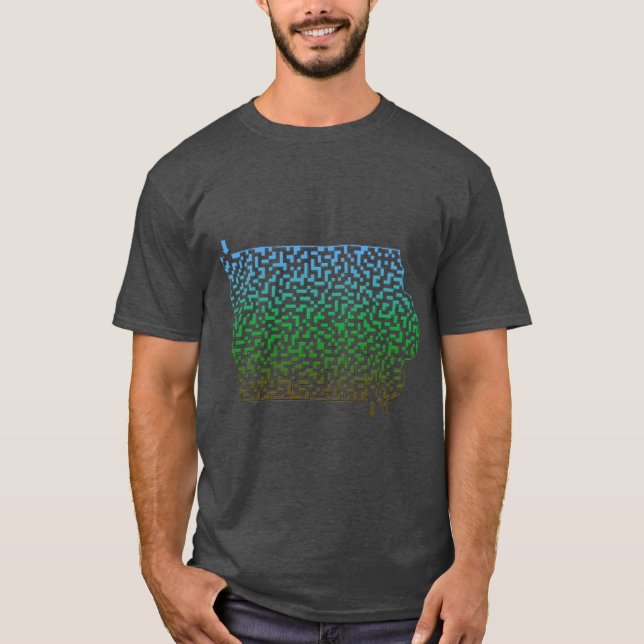 Iowa State Outline Maze La T Shirt (Framsida)