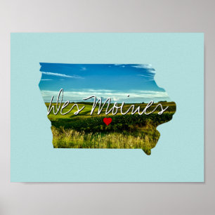 Iowa State Photo infoga och namn Poster