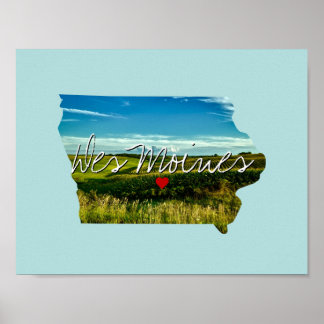 Iowa State Photo infoga och namn Poster