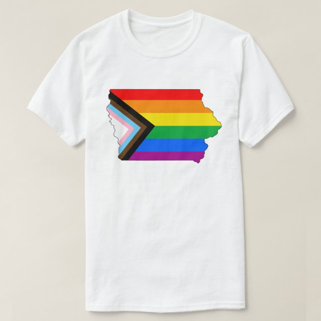 Iowa State Pride HBTQ+ Progress Pride T Shirt (Design framsida)