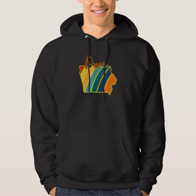 Iowa State Pride Sunset I Kärlek Iowa Hoodie (Framsida)