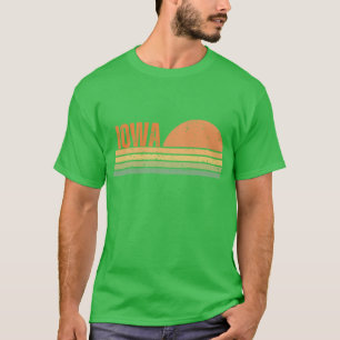 Iowa State Solnedgång Distressed Grafisk Retro Sti T Shirt