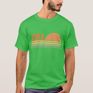 Iowa State Solnedgång Distressed Grafisk Retro Sti T Shirt