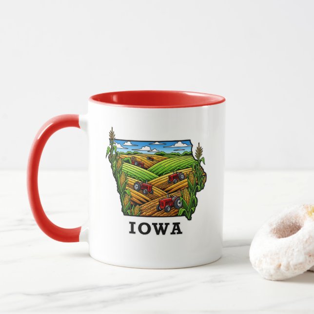 Iowa State Tatto Stil Cornfields Farmland Mugg (Med munk)