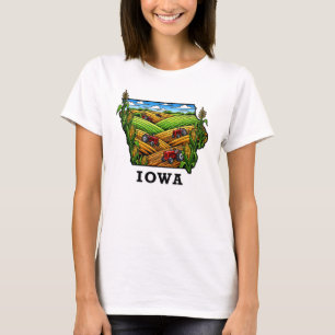 Iowa State Tatto Stil Cornfields Farmland T Shirt
