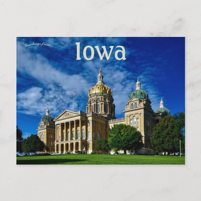 Iowa-staten Huvudstad Vykort (Framsida)