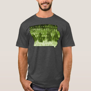 Iowa-staten Karta Bass Fishing Largemouth Bass Fär T Shirt