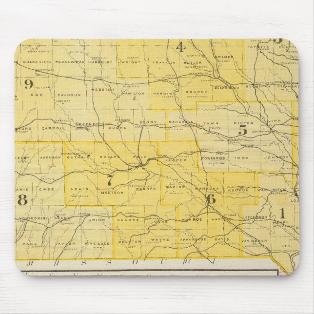 Iowa-staten Kartor Musmatta (Framsidan)