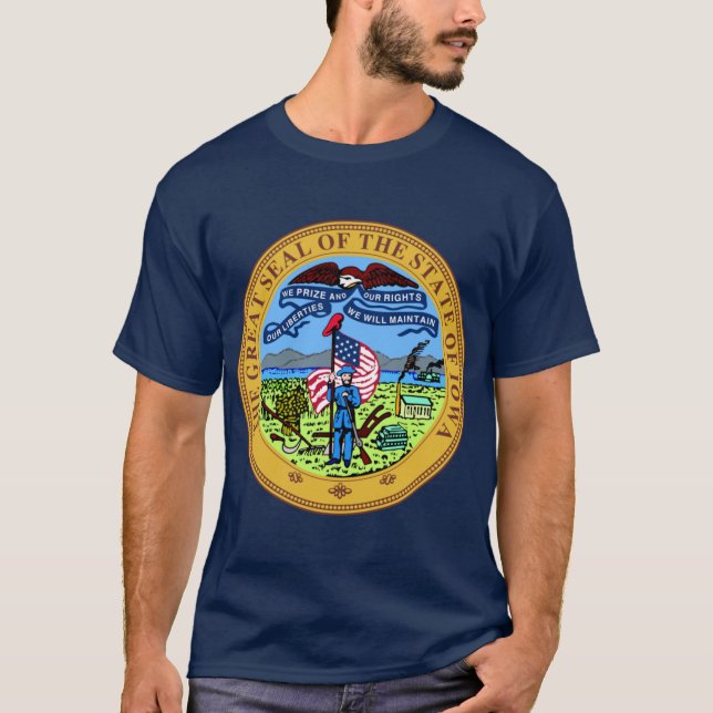 Iowa statens sigill t shirt (Framsida)