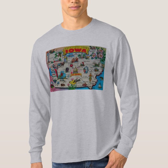 Iowa statlig encentmyntvykort tee shirt (Framsida)