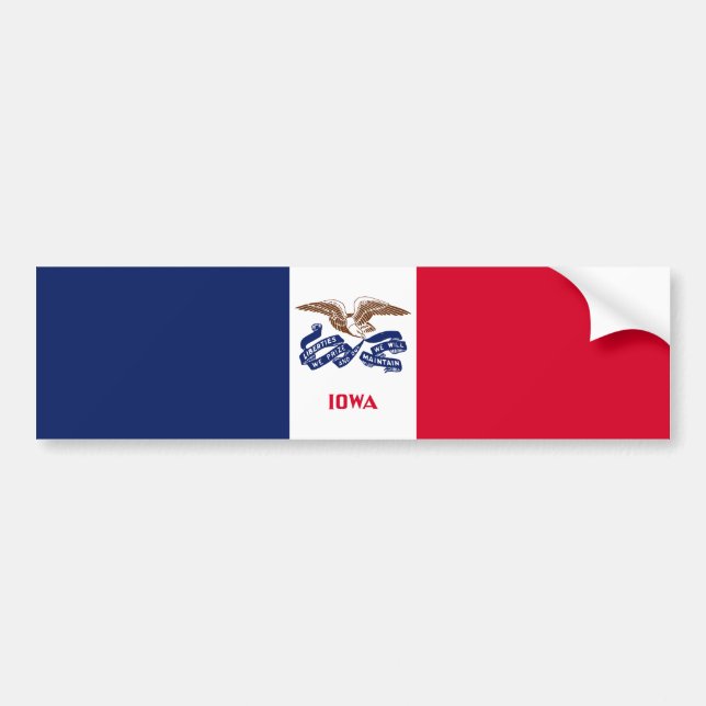 Iowa Statlig flagga Bildekal (Framsidan)