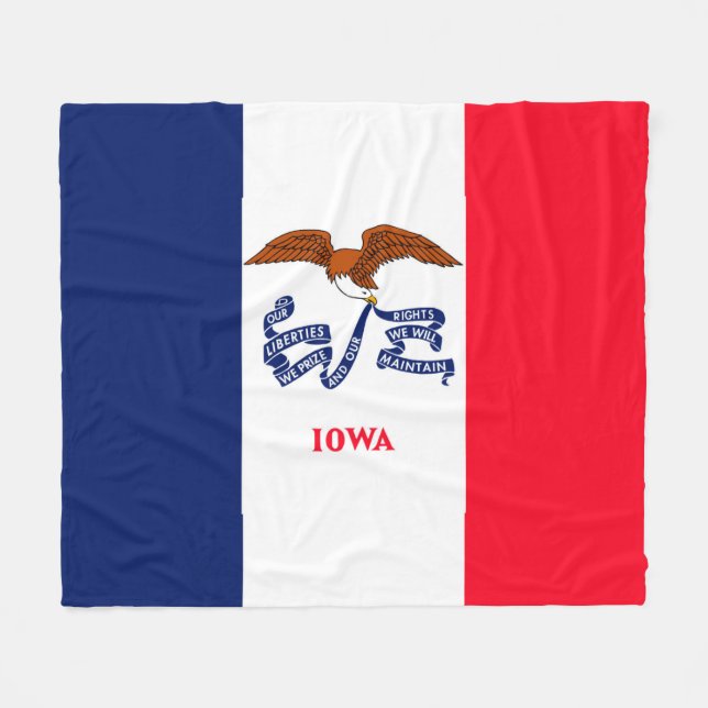 Iowa Statlig flagga Design Fleecefilt (Framsidan (Horisontell))
