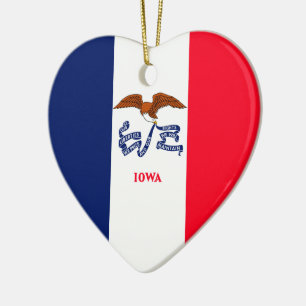 Iowa Statlig flagga Design Julgransprydnad Keramik