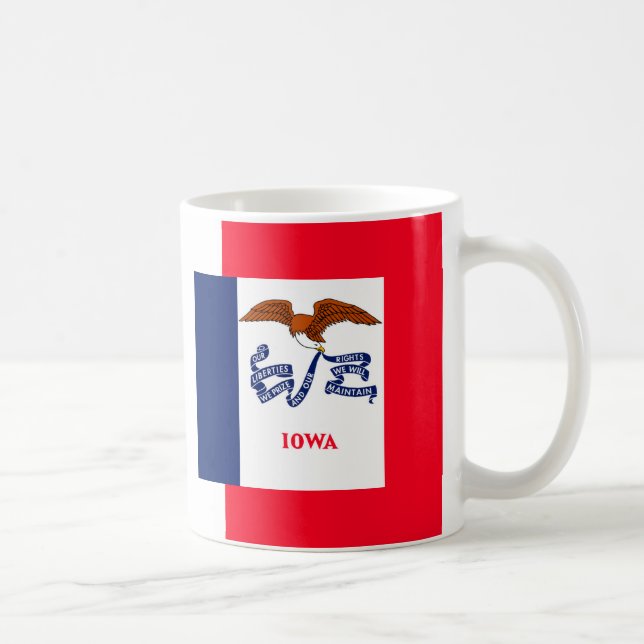 Iowa Statlig flagga Design Kaffemugg (Höger)