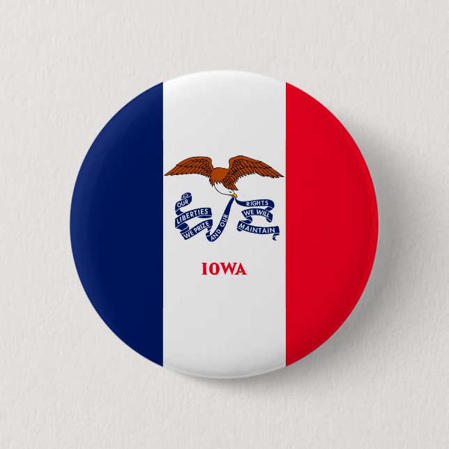 Iowa Statlig flagga Design Knapp (Framsida)